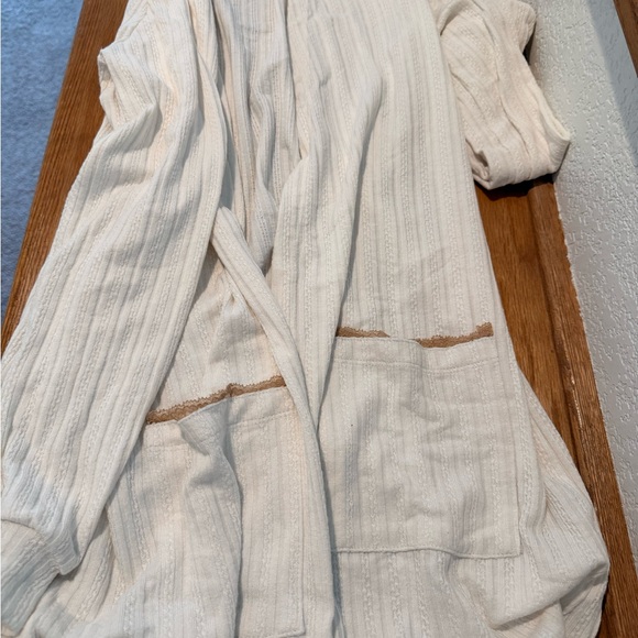 NWT Blu Pepper Cream Cardigan Sweater, top, and dusty rose lounge 3 piece set - Picture 4 of 8